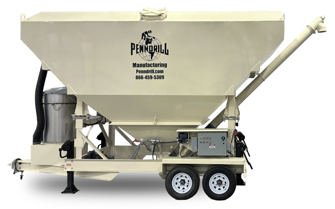 PD800-Cement-Silo - Pennsylvania Drilling Company Large graduated low profile cement silo or grout silo.