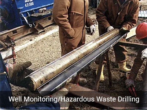 Men working on hazardous waste drilling