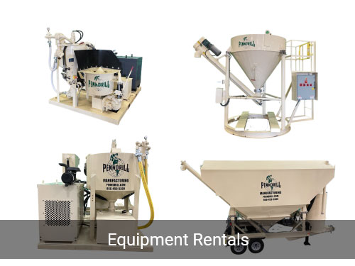 Four different types of grouting and pumping equipment