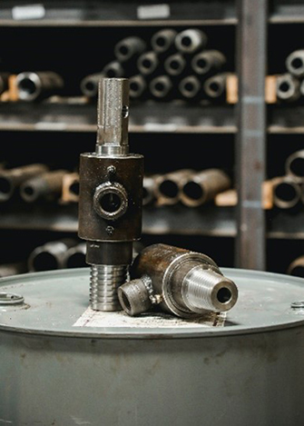 - Pennsylvania Drilling Company Water swivels set on top of a barrel